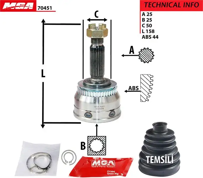 MGA 70451 Aks Kafası (Dış) 4950017510 resmi