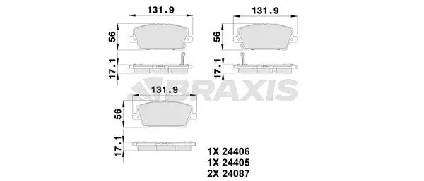 BRAXIS AB0103 Ön Fren Balatası 45022SMGE01 resmi