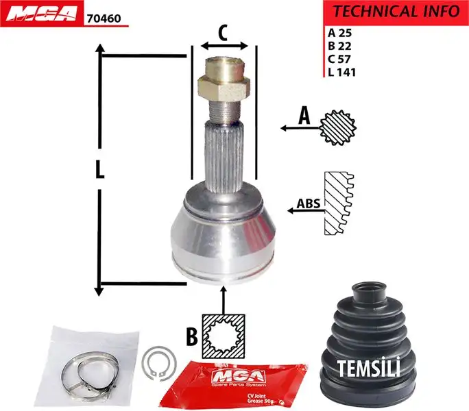 MGA 70460 Aks Kafası (Dış) 98FX3C242B1A resmi