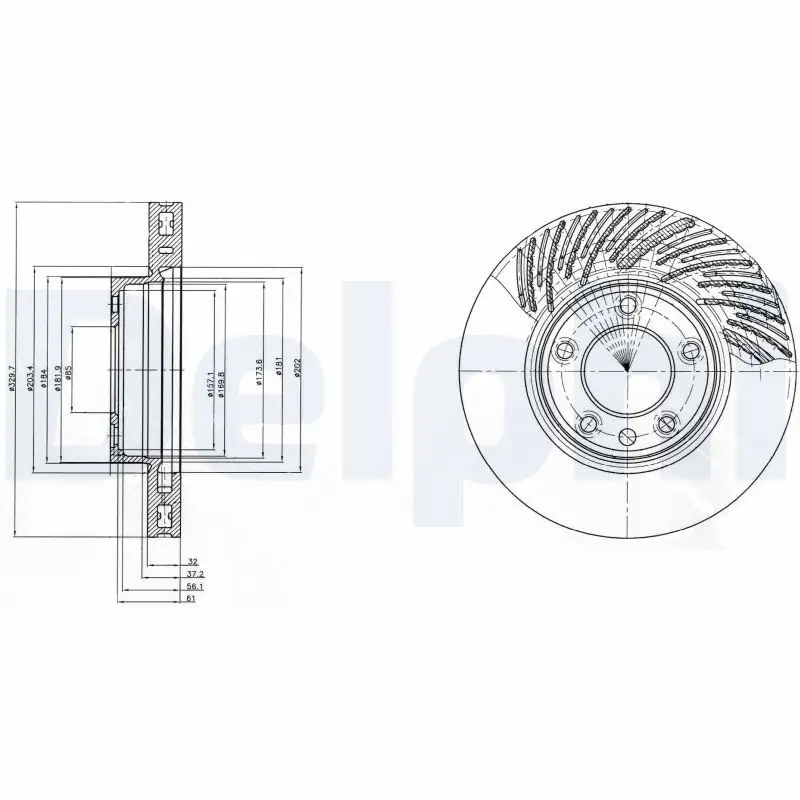 DELPHI BG9949 Ön Fren Diski (Sağ) resmi