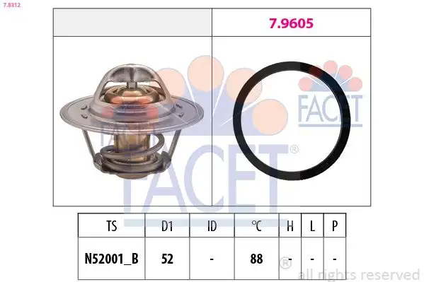 FACET 7.8312 Termostat PEL10016 resmi