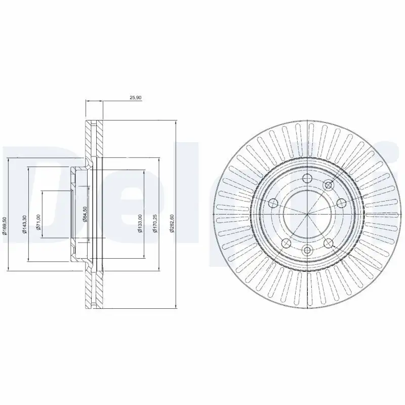 DELPHI BG3835C Ön Fren Diski 4246P7 resmi