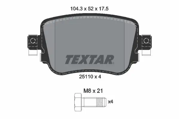 TEXTAR 2511001 Arka Fren Balatası resmi
