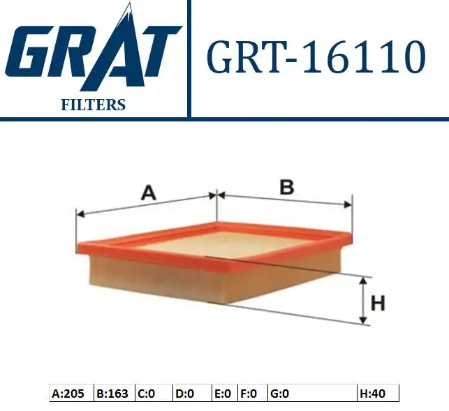 GRAT 16110 Hava Filtresi 2811322301 resmi