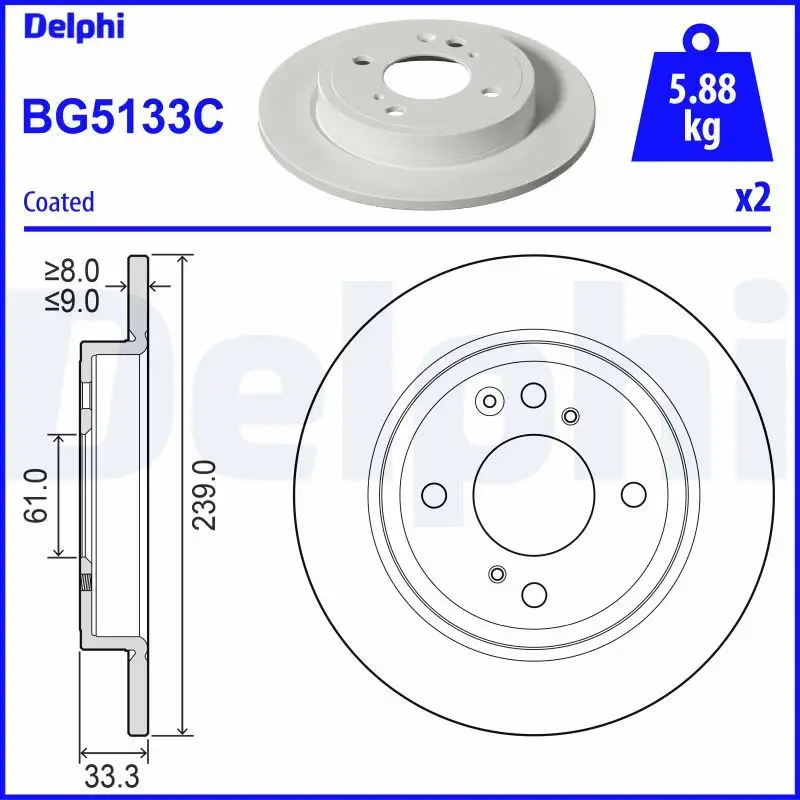 DELPHI BG5133C Arka Fren Diski 42510TZEJ00 resmi
