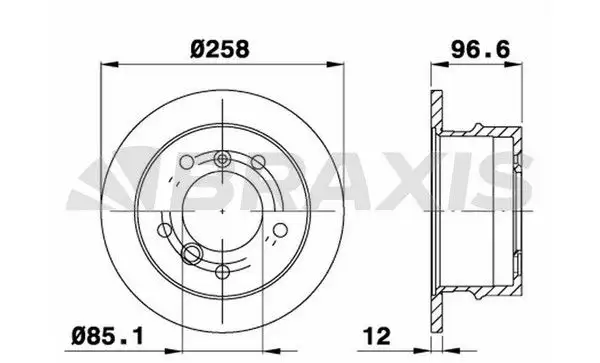 BRAXIS AD0997 Arka Fren Diski 2D0615601C resmi