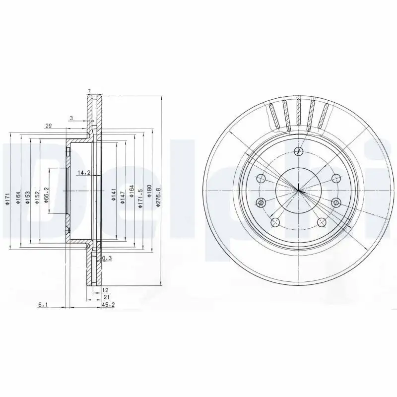 DELPHI BG3702C Ön Fren Diski SDB101070 resmi