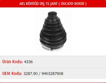 MASTER M4336 Dış Aks Körüğü 9564478680 resmi