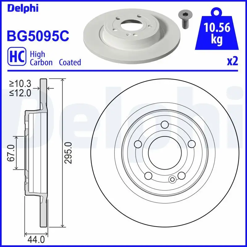 DELPHI BG5095C Arka Fren Diski A247423021207 resmi