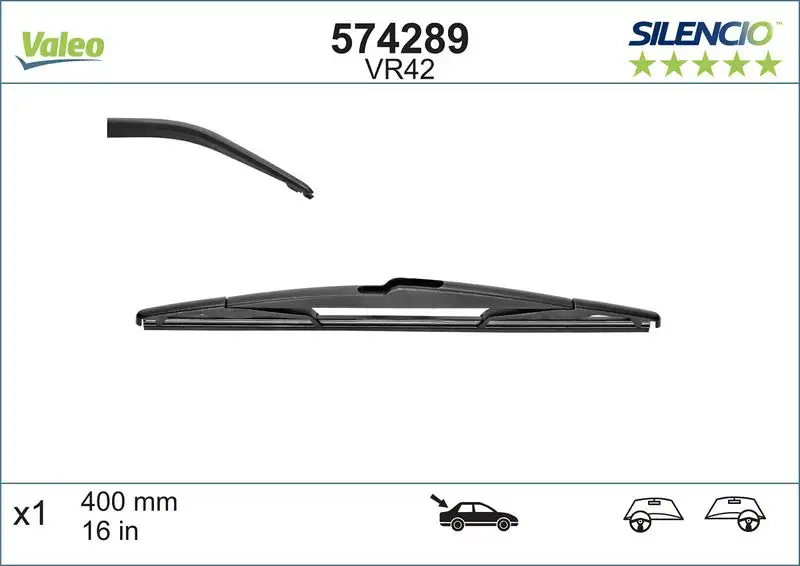 VALEO 574289 Arka Silecek Süpürgesi 642397 resmi