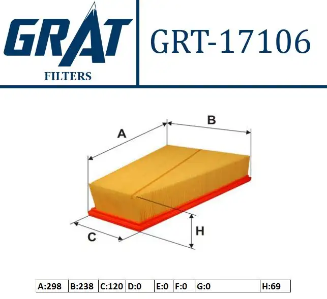 GRAT 17106 Hava Filtresi 6G919601AD resmi