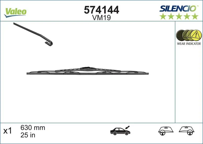 VALEO 574144 Silecek Süpürgesi (Tek) A2108200245 resmi