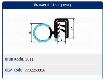 MASTER M3011 Kapı Fitili 96AB1113 resmi
