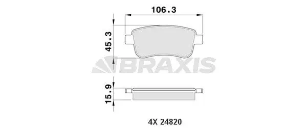 BRAXIS AA0087 Arka Fren Balatası resmi