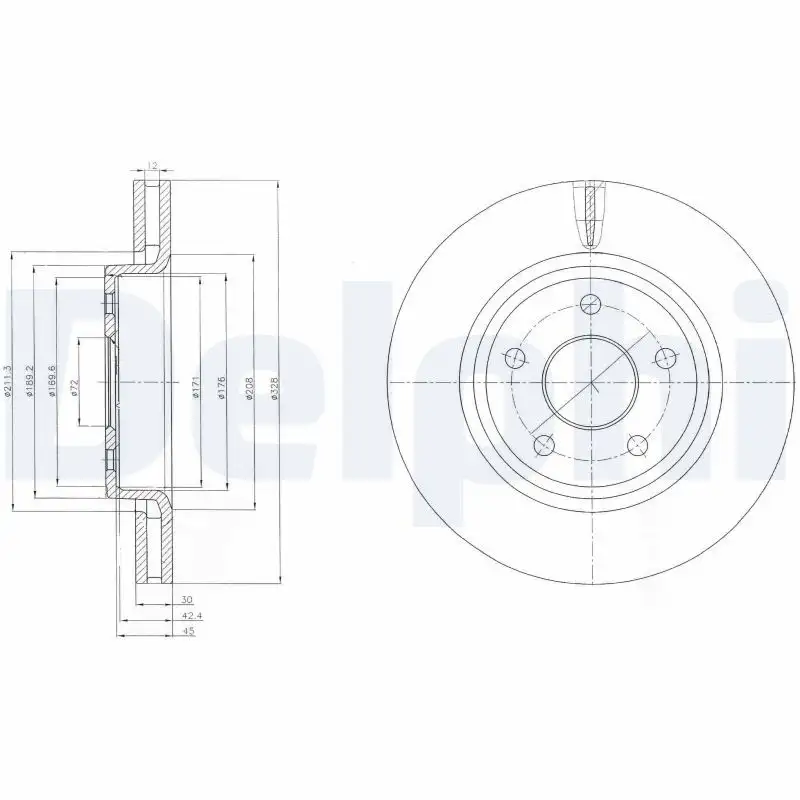DELPHI BG9058 Ön Fren Diski 52089269AB resmi