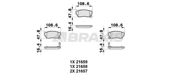 BRAXIS AB0331 Ön Fren Balatası 4106050Y94 resmi