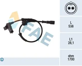 FAE 78376 ABS Hız Sensörü (Ön) 701927807A resmi