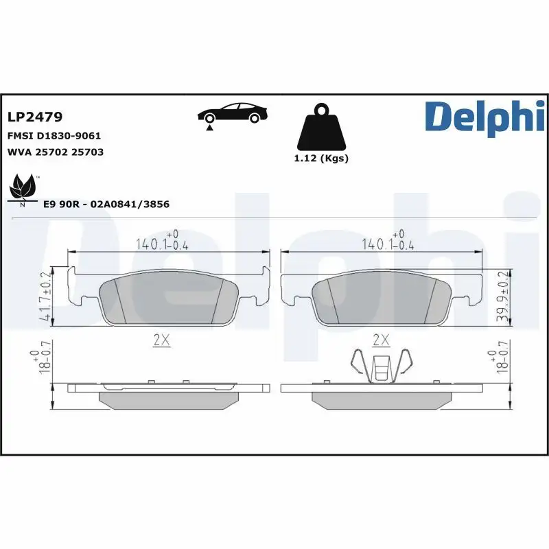 DELPHI LP2479 Ön Fren Balatası resmi