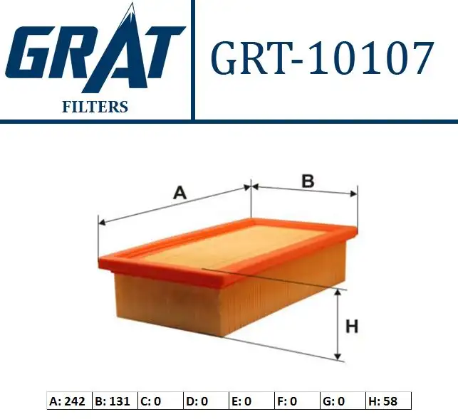 GRAT 10107 Hava Filtresi 7604091 resmi