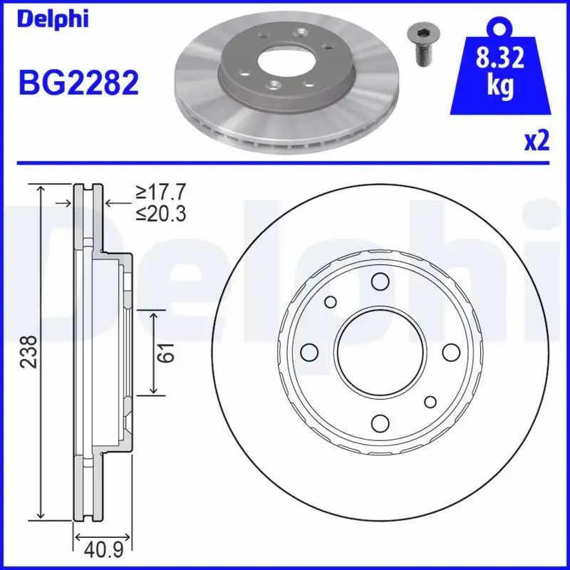 DELPHI BG2282 Ön Fren Diski resmi