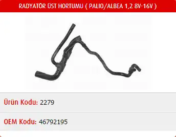 MASTER M2279 Radyatör Alt Hortumu 46792195 resmi