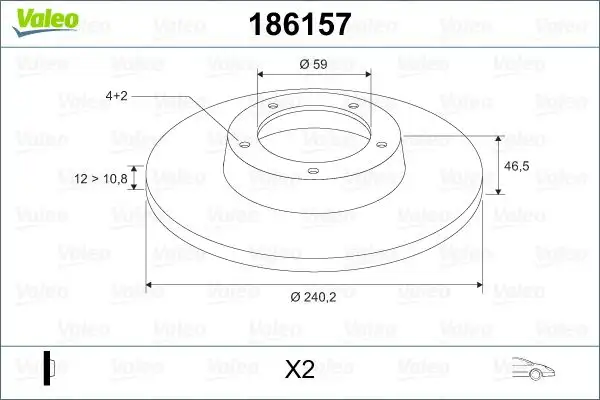 VALEO 186157 Ön Fren Diski 71738423 resmi
