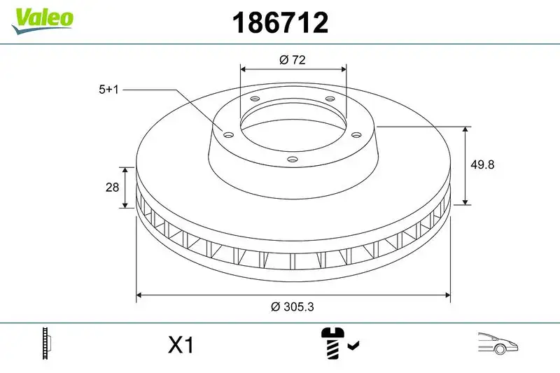 VALEO 186712 Ön Fren Diski resmi