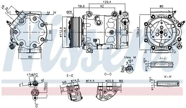 NISSENS 890780 Klima Kompresörü 9819711380 resmi