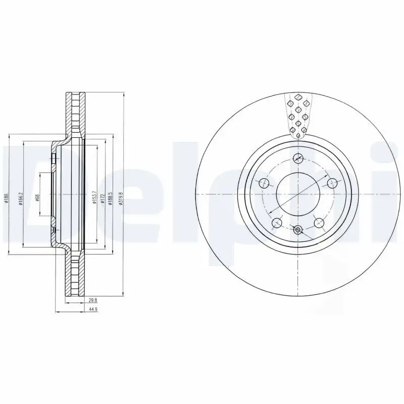 DELPHI BG4080C Ön Fren Diski 8K0098301G resmi