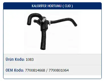 MASTER M1083 Kalorifer Hortumu 711M6312AA resmi