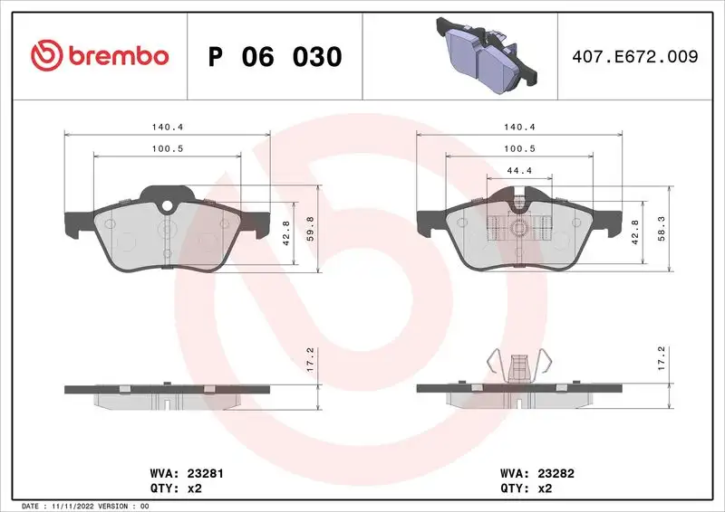 BREMBO P06030 Ön Fren Balatası resmi