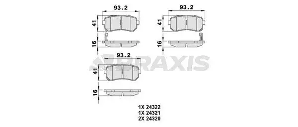 BRAXIS AB0065 Arka Fren Balatası resmi