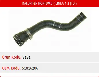 MASTER M3131 Kalorifer Hortumu 51816206 resmi