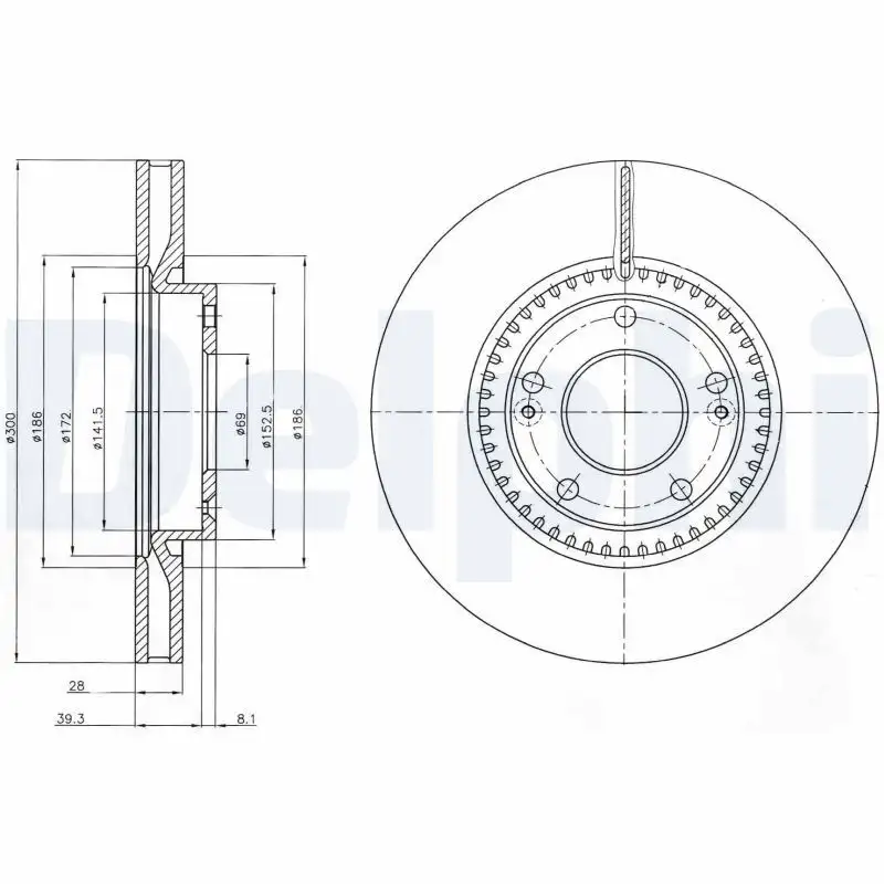 DELPHI BG4251C Ön Fren Diski resmi