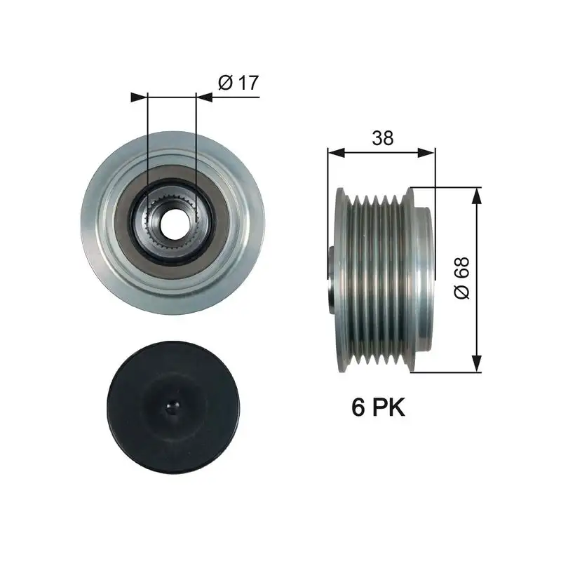 GATES OAP7185 Alternatör Kasnağı 3732125301 resmi