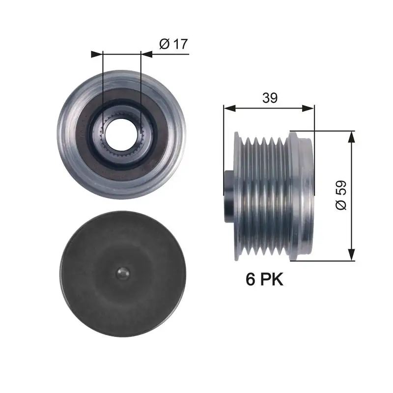 GATES OAP7113 Alternatör Kasnağı resmi