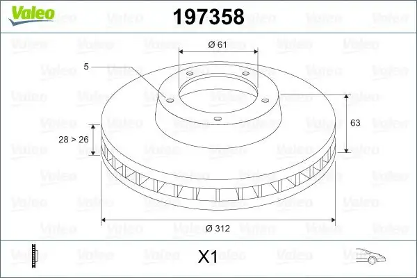 VALEO 197358 Ön Fren Diski 7701208843 resmi