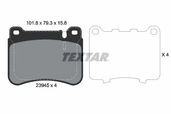 TEXTAR 2394501 Ön Fren Balatası A0044205120 resmi
