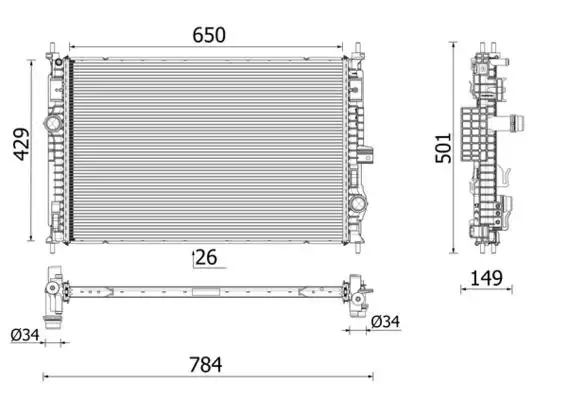MAHLE CR2710000P Radyatör 9838520180 resmi
