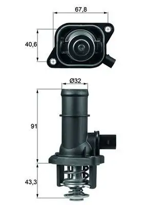 MAHLE TI16105 Termostat 06A121114 resmi