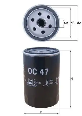 MAHLE OC47 Yağ Filtresi resmi