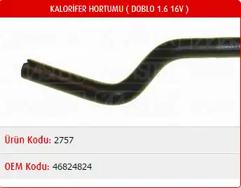 MASTER M2757 Kalorifer Hortumu 46824824 resmi