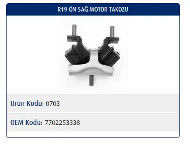MASTER M0703 Motor Takozu (Sağ) 7702253338 resmi