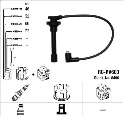 NGK 8496 (RCRV603) Buji Kablosu GHT255 resmi