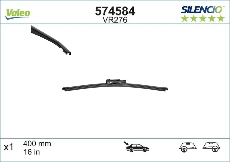 VALEO 574584 Arka Silecek Süpürgesi resmi
