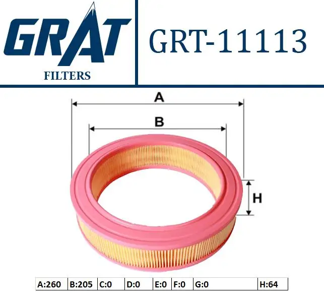 GRAT 11113 Hava Filtresi 7701034872 resmi