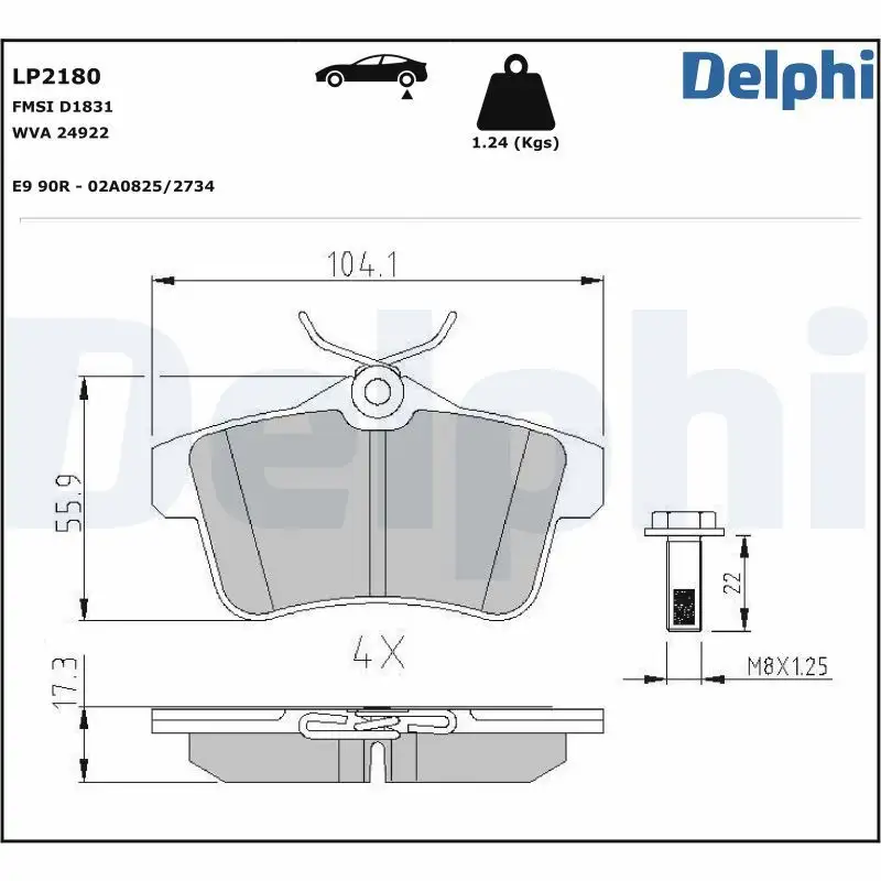 DELPHI LP2180 Arka Fren Balatası resmi