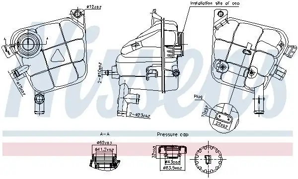 NISSENS 996207 Yedek Su Deposu A1665000049 resmi