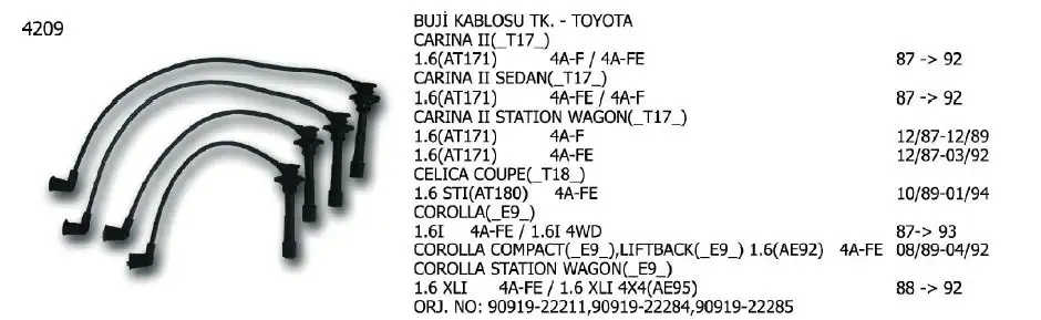 ÜNÜVAR 4209 Buji Kablosu resmi
