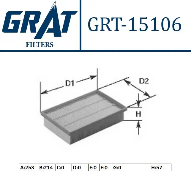 GRAT 15106 Hava Filtresi 058133843 resmi